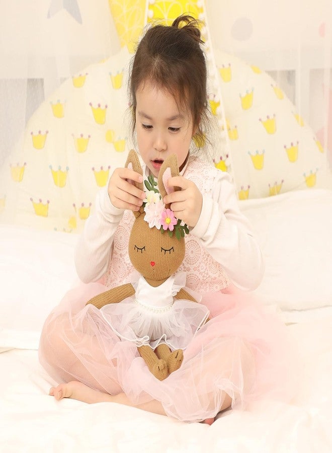JUSTQUNSEEN Ballerina Doll Easter Stuffed Animal Bunny Plush Animal Doll, Plush Rabbit Toy Bunnys Stuffed Animals for Girls Easter Animals on Party Birthday Christmas - Image 3
